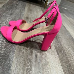 Hot pink chunky heels